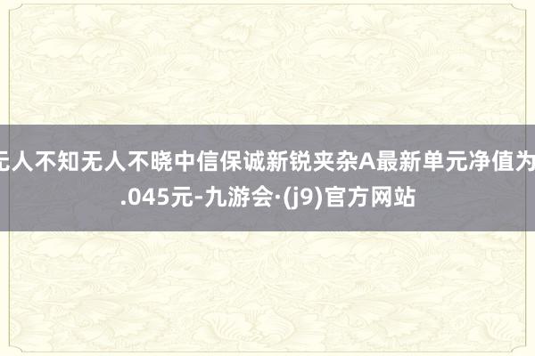无人不知无人不晓中信保诚新锐夹杂A最新单元净值为1.045元-九游会·(j9)官方网站