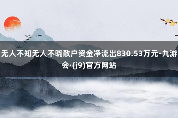 无人不知无人不晓散户资金净流出830.53万元-九游会·(j9)官方网站