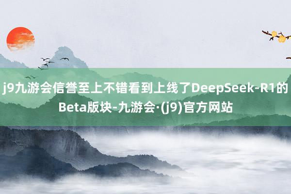 j9九游会信誉至上不错看到上线了DeepSeek-R1的Beta版块-九游会·(j9)官方网站